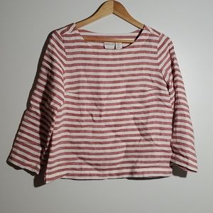 Rachel Zoe red/white striped linen pullove…